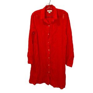 Lands' End Draper James Coral orange SHIRT DRESS M